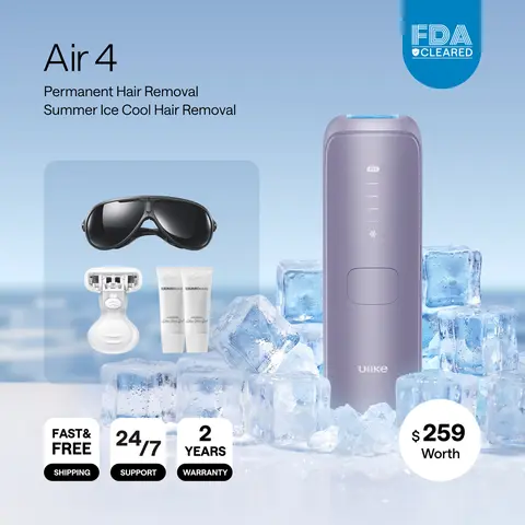 【Super Brand Day】Ulike Air 4 IPL Laser Hair Removal Device - Boosted Power, Easy Operation, Ice-Cooling Contact Tech, Skin Sensor, Color Correction, Antibacterial - For Women & Men - 90% Reduction in 4 Wks - Self Care Hair Tool Beauty Appliance,techvibes