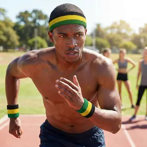 Kids' Ultra Absorbent Cotton Terry Cloth Sweatbands Set - Headband & Wristbands (3pc) for Tennis Basketball Soccer Running Baseball Sports Athletic Sweat Wicking Comfortable Breathable Non-Slip Elastic Band Perfect for Children's Workout Exercise