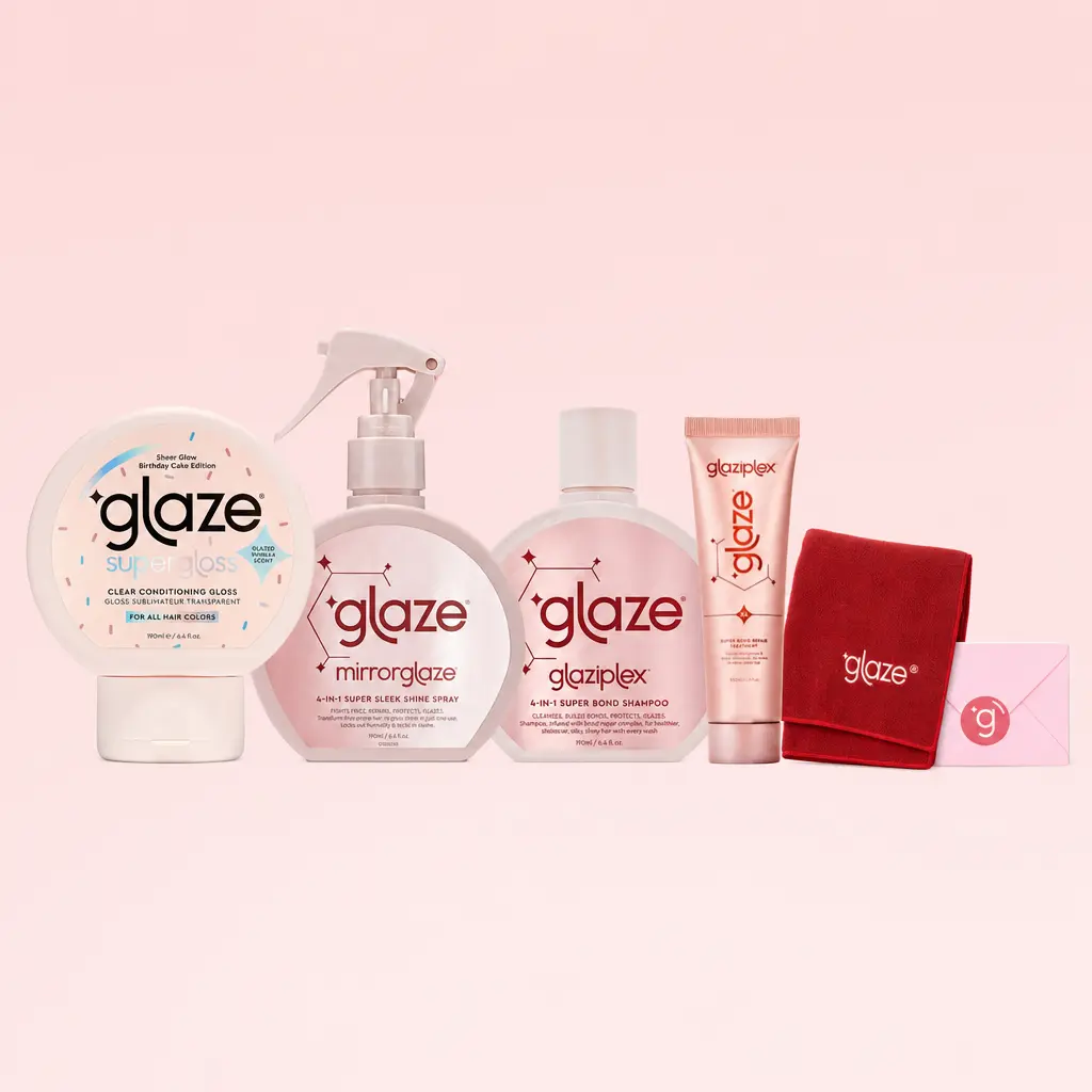 Glaze Limited Edition Bundle - ($87 value) - 1 Supergloss , 1 Mirror Glaze, 1 Shampoo, 1 Glaziplex