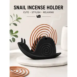 1pc Snail-Shaped Incense Holder, Black Creative Cute Incense Burner and Home Decor Accent for Bathroom, Living Room, Bedroom, Shelf, Desk and Spring Room Decoration, Perfect for St. Patrick’s Day, Easter and Seasonal Gift Ideas