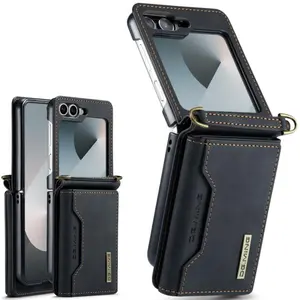 WWH Wallet Phone Case For Samsung Galaxy Z Flip 7 6 5 4 3 Flip7 bag Leather Fashion Card Cover
