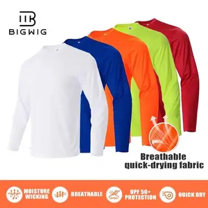 Men's Long-Sleeve T-Shirt, Casual Quick-Dry Crew Neck Work Top, Sports Cycling Hiking T-Shirt, 5-Pack, Long-Sleeve Sun Protection Fishing Swimming Beachwear, Fitness Pullover, UPF 50+ Sun Protection