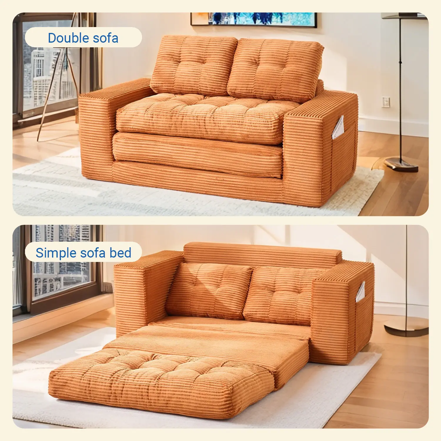 Orange+ Fabric + 2 Seat