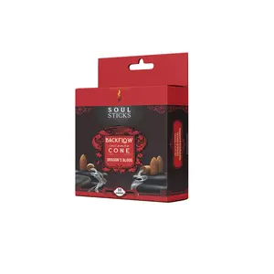 Soul Sticks Dragon's Blood Backflow Cones - 10 Cones Pack Traditional Herbs & Resins for Thicker Smoke 15-30 Minute Burn Time