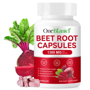 Onebtanicl Beet Root Capsules - 1300mg Beet Root Vitality, Heart Health, Non-GMO-60 Capsules, 30-Day Supply