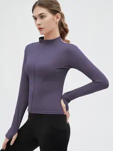 Women's Yoga Jacket, Sculpted Sports Jacket, Fitness Workout Top, Autumn Sportswear, Ladies Gym Clothing, Workout Clothes Women, Comfortable and Stylish, Perfect for Daily Wear