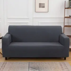 Deep Color Anti-Slip Elastic Stretch Sofa Cover, Soft Sofa Protector, Milk Silk Fabric, All-Season Use, Suitable for Single/double/triple/four-Seater Sofas, Dustproof Decoration