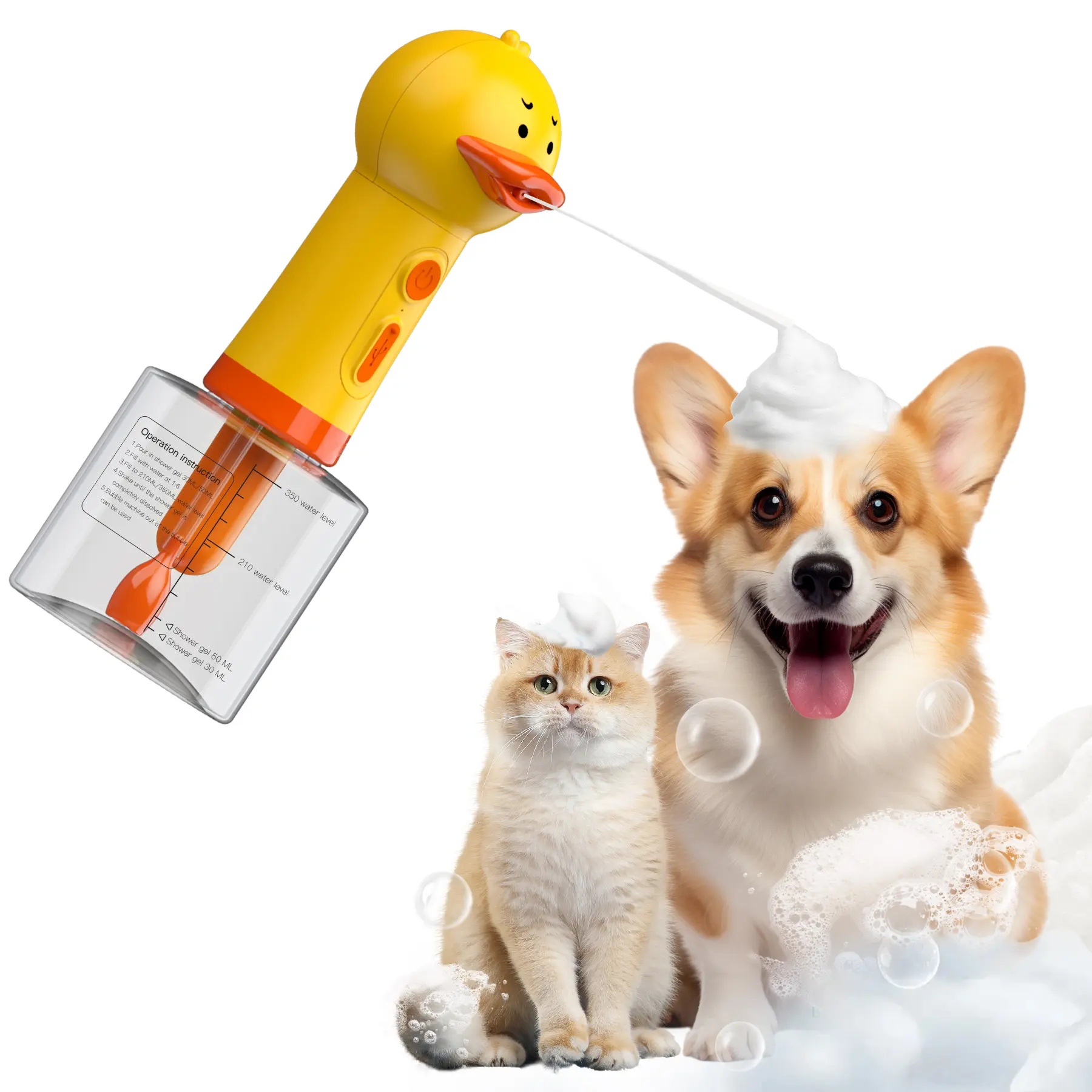 Electric Dog Shampoo Dispenser - IPX7 Waterproof Foam Sprayer for Easy Pet Bathing, Gentle Wash for Dogs & Cats
