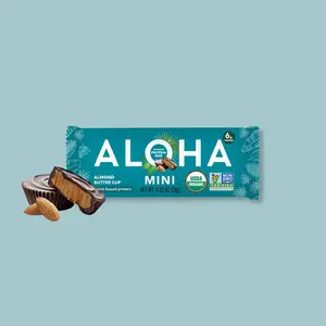 ALOHA - Almond Butter Cup - Mini Bars - 20-count - 6g of plant-based protein - 2g of sugar
