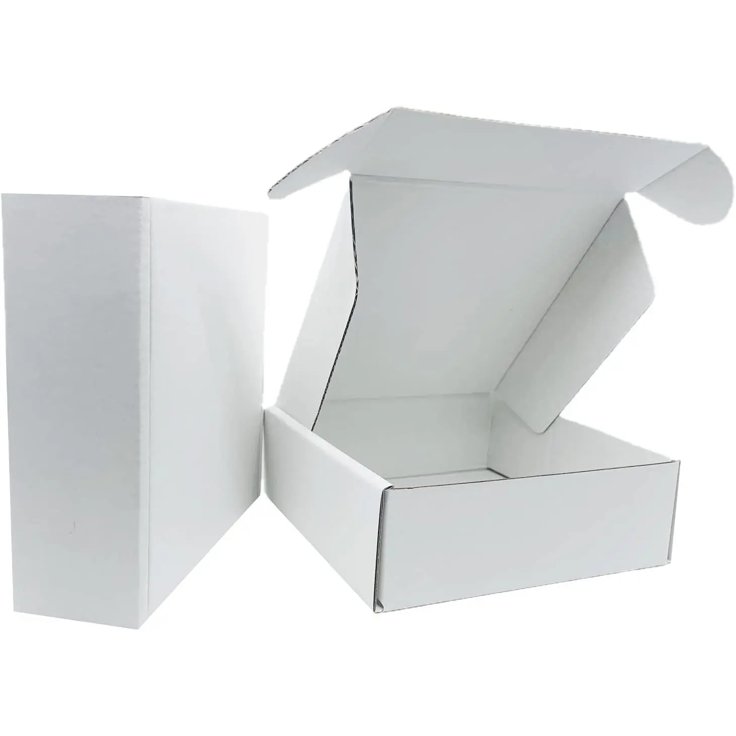 6x6x2 inch Small White Mailers Boxes Recyclable Corrugated Gift Box for Packaging Shipping Set of 10