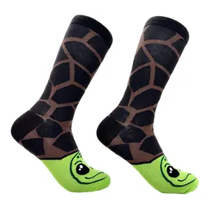 Men's Tortoise Socks Funny Cute Reptile Face Shell Novelty Footwear Funny Graphic Socks Comfortable Fitted Spandex Cotton