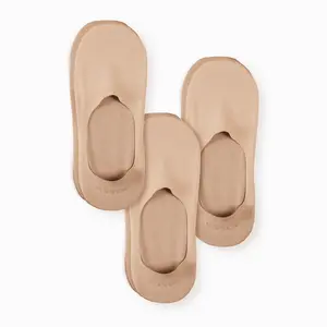 Unisex Cotton No Show Socks 3-Pack | Almond Beige