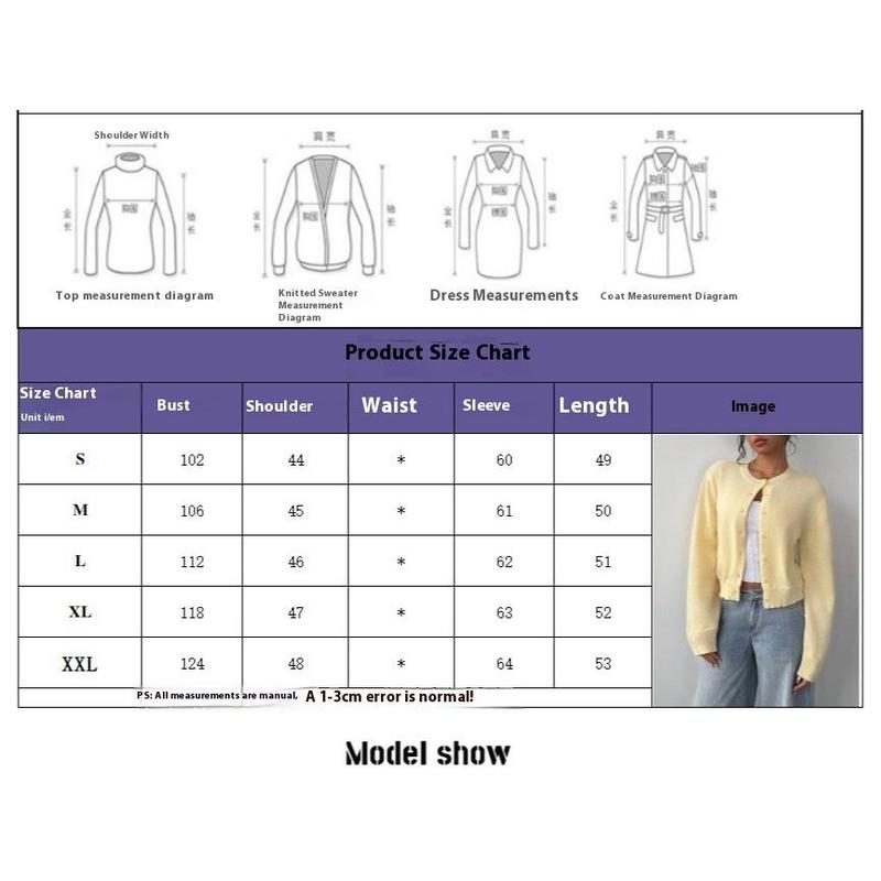 BIGWIG women's solid color button front cardigan, spring and autumn casual long sleeve sweater, fashionable women's daily knitwear, basic style, street style, button long sleeve solid color elegant sweater, classic women's fashion front cardigan