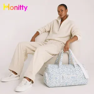 HONITTY Gym Duffel Bag - Vented Shoe Compartment, Large Capacity, Sporty Pocket Design, Tail Bag, Over-Shoulder Carry-On Personal Item Luggage, Gifts for Women's, Gym Bags