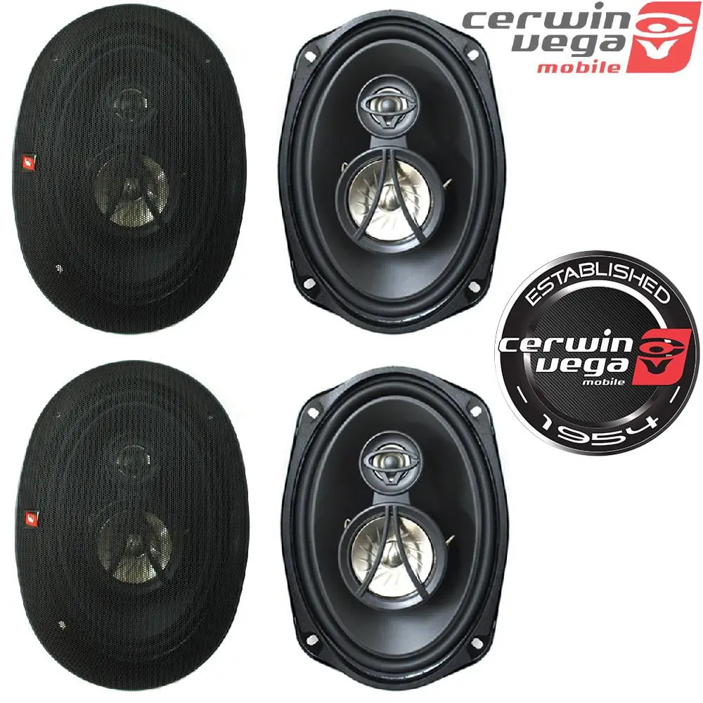 4 Cerwin Vega XED693 6x9" 3-Way Coaxial Car Speakers 350W Bundle