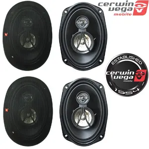 4 Cerwin Vega XED693 6x9" 3-Way Coaxial Car Speakers 350W Bundle