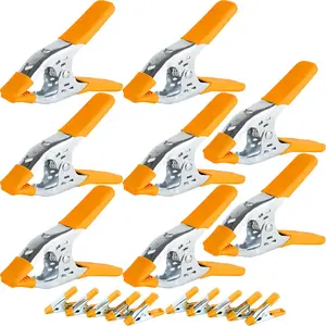 18PC Heavy Duty Spring Clamps Set - Large Metal Clamps for Woodworking, Photo Booth, and More - Includes 10pc 2in, 8pc 6in Clamps