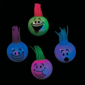 Mini Light-Up Funny Face Bouncy Ball Assortment - 12 Pc.