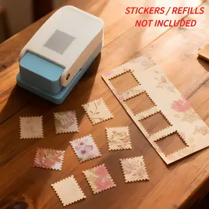 Large Rectangular Postage Stamp Puncher  Lockable Design for Precision. Heavy Duty Craft Punch for Junk Journals, Cards & DIY Projects. Includes Size Guide - Note: This product does NOT include stickers or refill materials