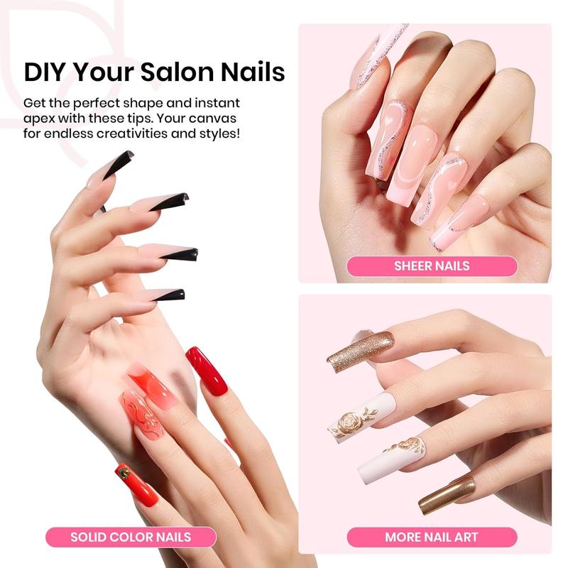 Beetles Tipex Instant Apex Nail Extension Tips Kit Almond/Coffin/Square/Oval/Stiletto/Squaoval Shape Thick Acrylic Nail Flat Nails Manicure Gel press ons Nail Art DIY Nails Art  Nail Glue Easter Nail Designs SpringVacation Nails newyearnewme valentinesday