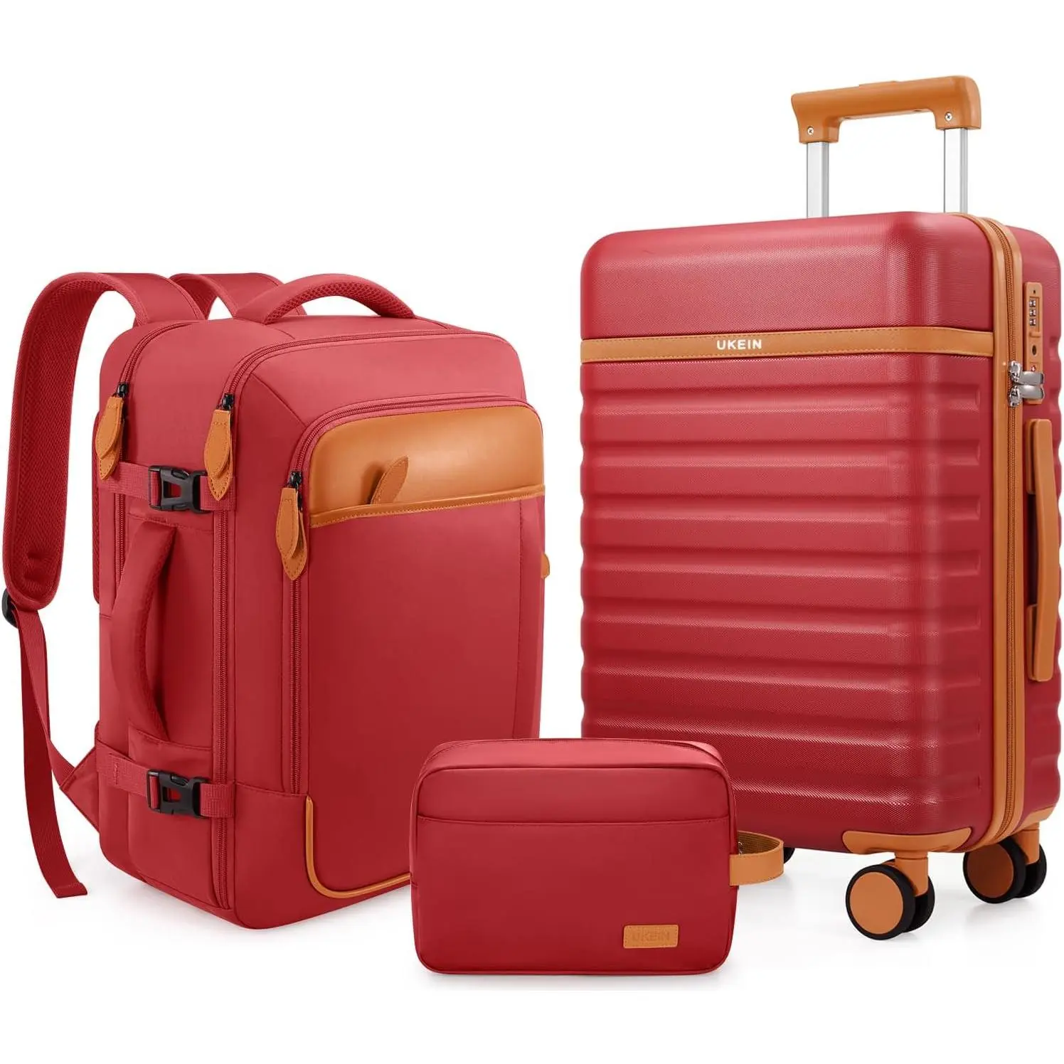 Luggage Sets 3 Piece, Carry On Luggage 20 Inch With Spinner Wheels,PC Hardside Suitcase Set with TSA Lock,Durable Carry On Suitcase With Travel Backpack for Men Women