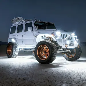 High-Bright Waterproof LED Rock Lights Kit White & Amber Switchback