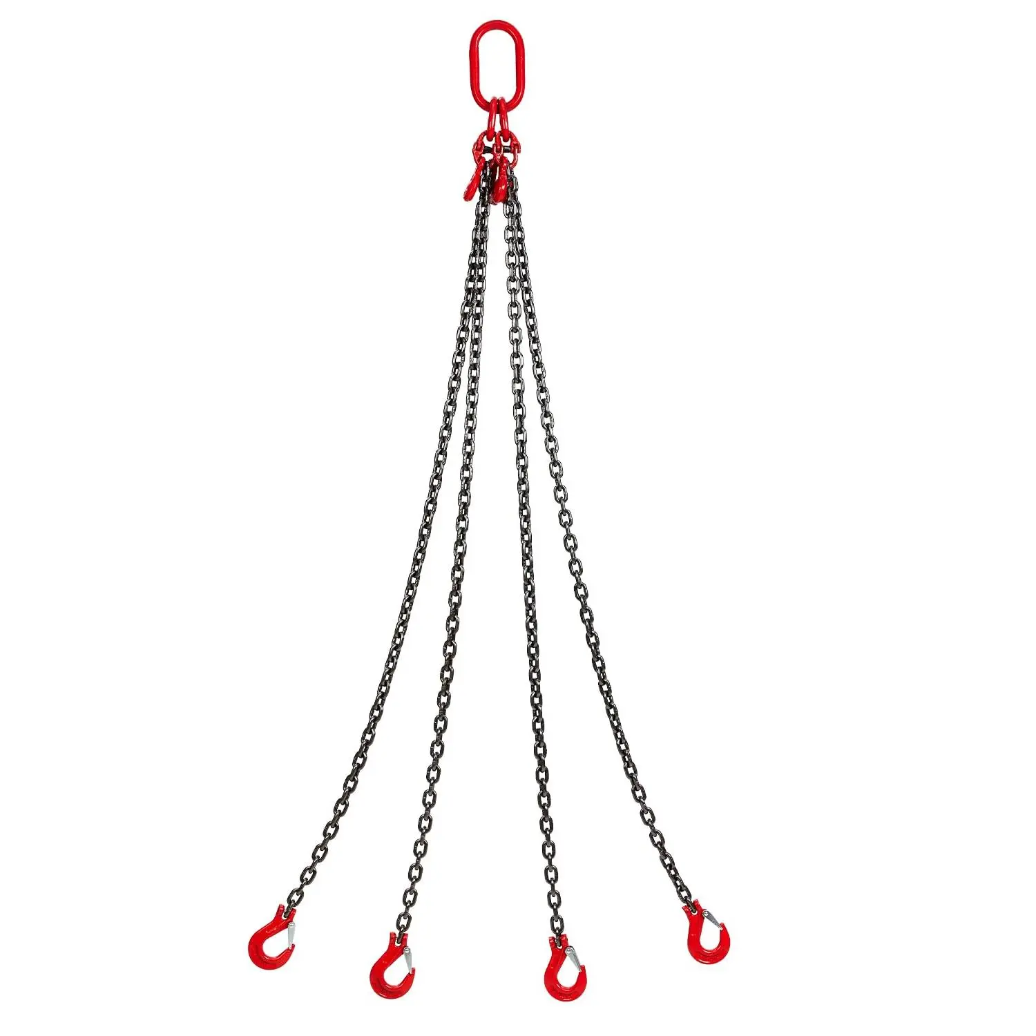 Chain Sling 5 ft Engine Lift Chain with 4 Leg Grab Hooks | 5/16 Inch x 5 ft Lifting Chain,G80 Alloy Steel Engine Chain Hoist Lifts 11000LBS,Used in Mining,Machinery,Ports,Building