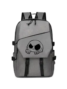 Large Capacity Skull Print Backpack, Multifunctional Commuter Bag, Durable Fashion, Suitable for Office, Travel, Sports, All Seasons