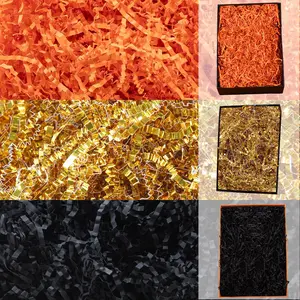 3 Colors Halloween Crinkle Cut Paper Shred, Black Orange  Raffia Paper Sherd Filler Grass for  Wrapping Basket Filling Birthdays Weddings Party (10.6 oz)