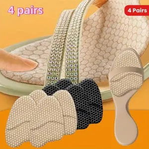 4 Pairs of Forefoot Cushions, Invisible Design for Sandals and High Heels - Anti-Slip Wearable Comfort Breathability Women's Metatarsal Pad Sweating Absorption Suitable Unisex