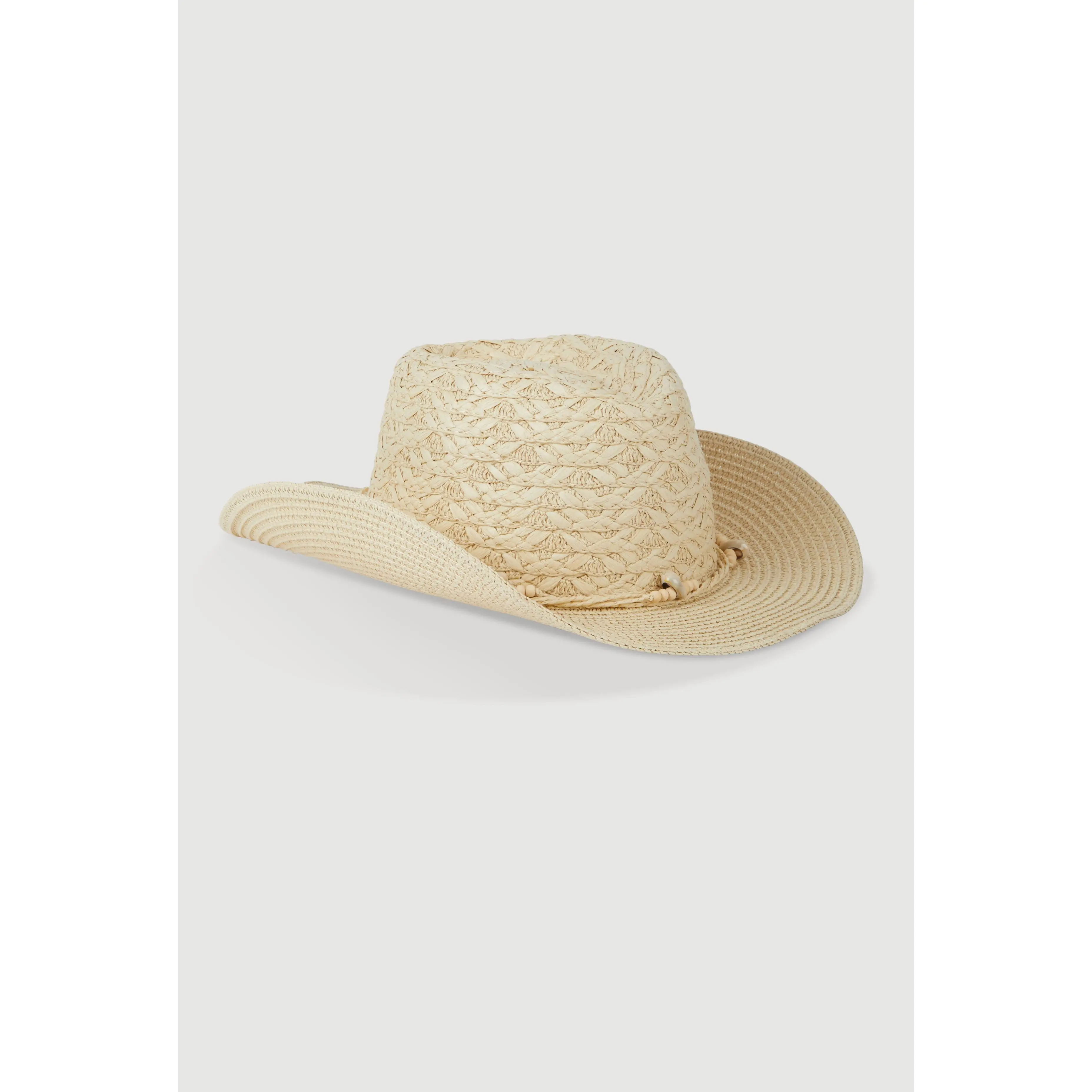 Beaded Straw Cowboy Hat