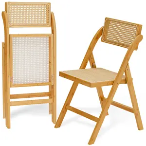 Set of 2 Tristan Bamboo Wood Folding Chair,