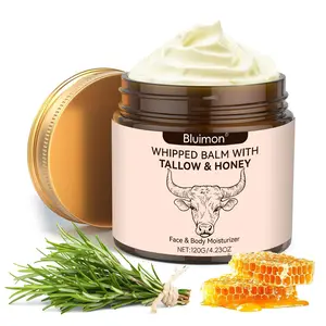 Bluimon Whipped Grass-Fed Beef Tallow Honey Balm.Moisturizing Cream for Soft,Smooth Skin -Handmade Al-Natural Moisturizer -Lavender,hydrating,comfort,moisture boost creamluminous firming cream, body care, hydrating dryskin