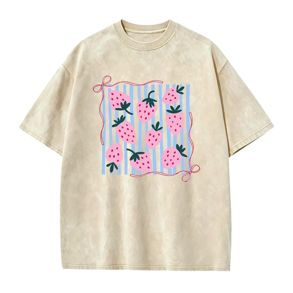Strawberry  Bow Shirt, Girly Cottagecore Tee, Soft Girl Summer Tshirt