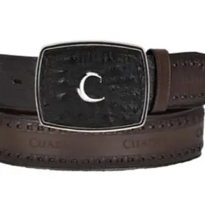Cuadra Black Honey Western Ostrich Laser Belt