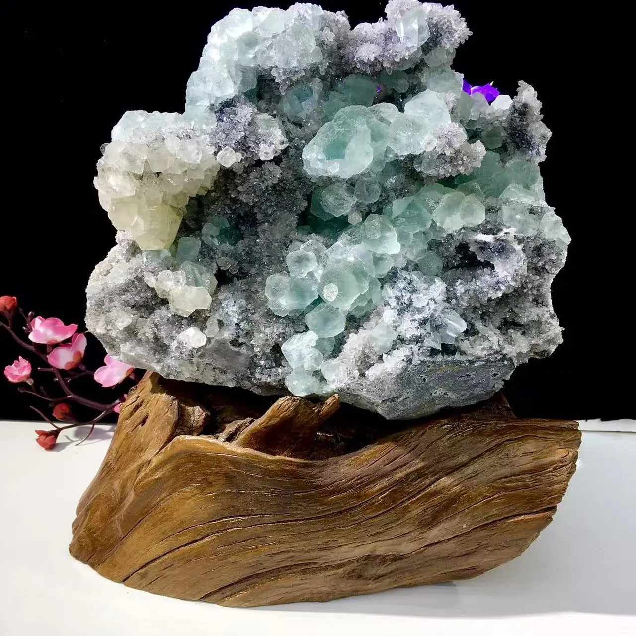 Natural Intergrowth Crystal Cluster of Calcite and Fluorite, an Elegant Collectible Specimen for Home Decor, Collectibles, Decorative Collectible
