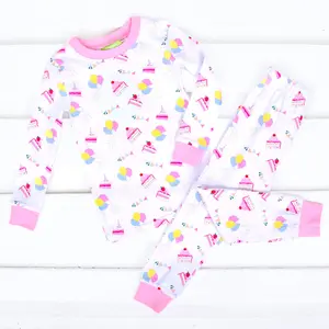Birthday Cake Pajamas - Soft Knit PJ Set for Girls