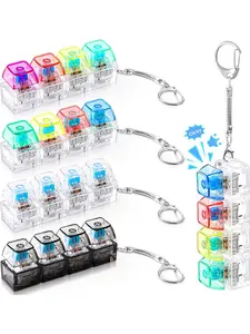 Light-Up Keyboard Keychain – Pressable LED Button for Stress Relief | Suitable for People with Anxiety | Desk Accessory