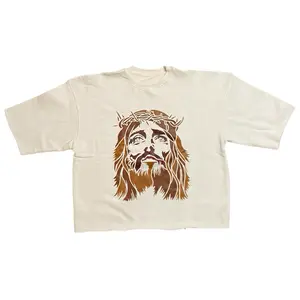Jesus Face Cropped Crewneck Sweatshirt