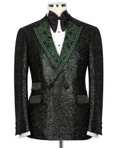 Handmade Emerald Reign Beaded Velvet Tuxedo
