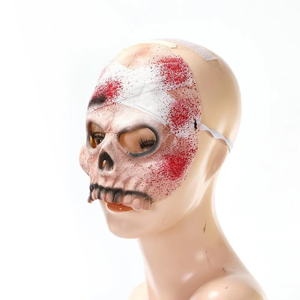 Bloody Skull Bandage Mask, Realistic Horror Costume Mask, Thrilling Horror Mask for Horror Theme Parties, Haunted Houses, Halloween