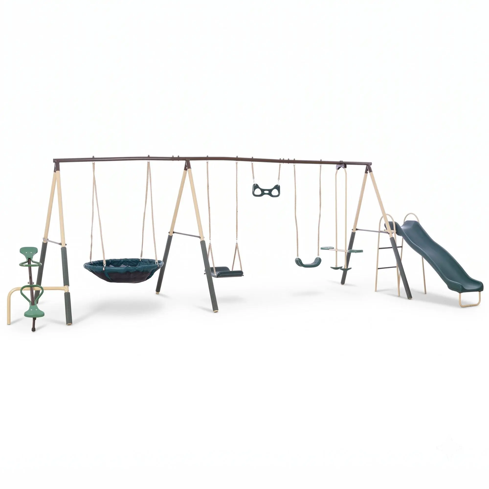 XDP Recreation Deerfield Playground Swing Set, Super Disc, Slide, Glider & Swing