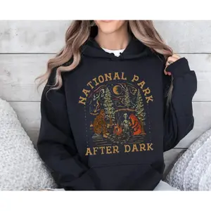 Funny National Park After Dark Shirt, Adventure bigf00t National Park Vintage Sweatshirt, Hoodie, Unisex Sweater Pullover Tee