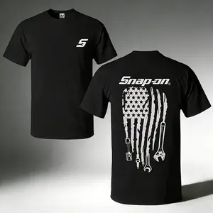 Mechanic American Flag T-Shirt – Wrench Tool Patriotic Graphic Tee, Garage Work Style Shirt, Automotive Streetwear Cotton T-Shirt for Men & Women, Gift for Car & Tool Lovers