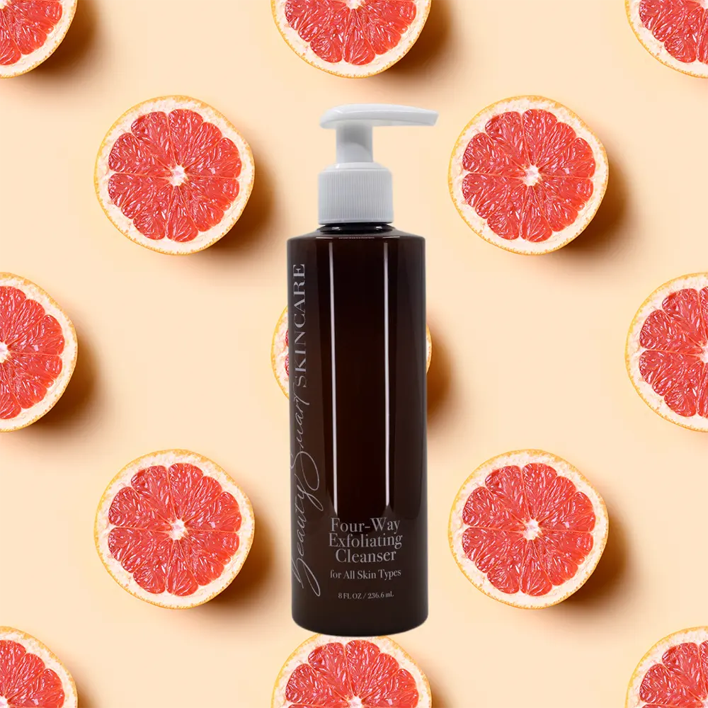 Beauty Smart Skincare Four-Way Exfoliating Cleanser with Aloe Barbadensis Leaf Juice & Jojoba Beads for All Skin Types 8 fl oz