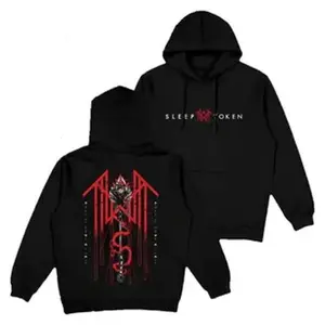Sleep Token Reaper Angel Unisex Hoodie – Double-Sided Graphic Band Pullover, Vintage Rock Streetwear Sweatshirt, Dark Aesthetic Fall Outfit for Fans, Made in USA.LKD