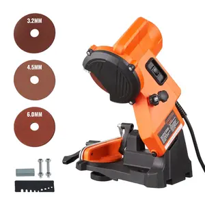 Electric Chainsaw Sharpener 140W 5700 RPM High Precision Grinding Tool For Chainsaw Chains 0.25 To 0.404 Inch Pitch Compatible With Common 3/8 And 0.375 Pitch Chains Includes Adjustable Angle Guide For Safe Sharpening