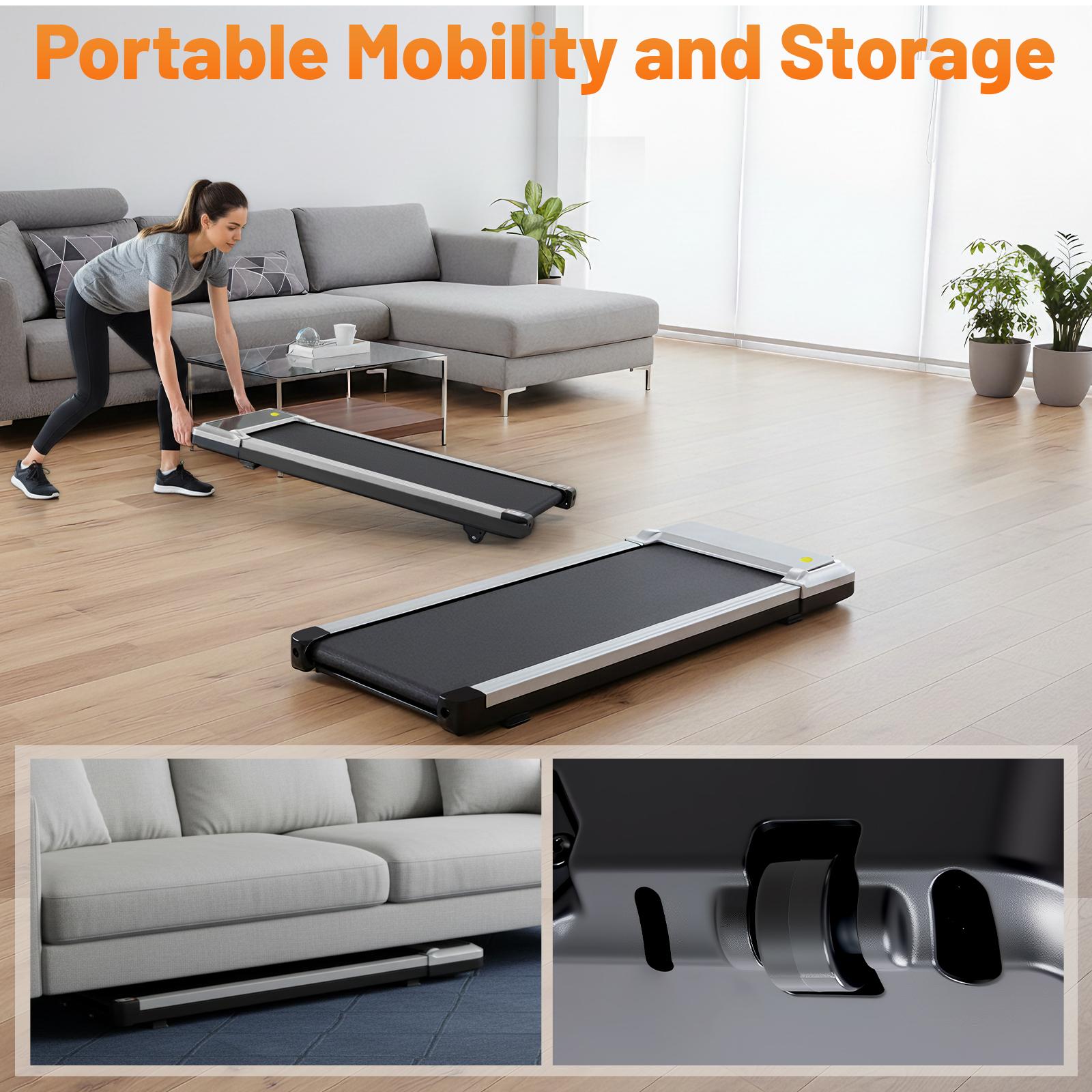 Compact Walking Solution: Under Desk Walking Pad Treadmill with Remote Control, Silent Motor, Portable & Easy Storage Under Bed or Sofa for Home/Office