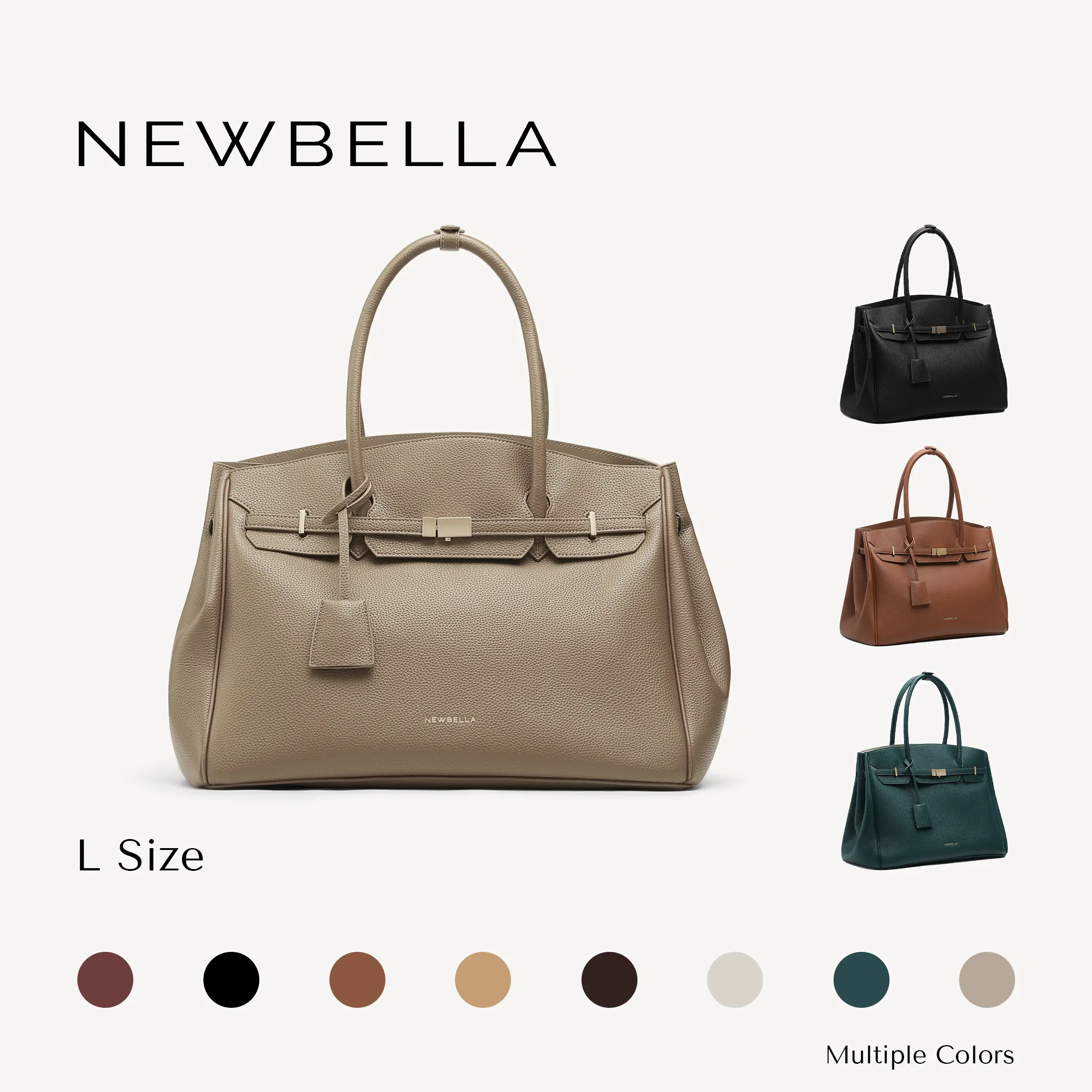 NEWBELLA Miranda L Vegan Leather Tote Bag, Large Top‑Handle Commuter Work Bag For Women, Fits 16‑Inch Laptop For Office & Back To School#sohoch