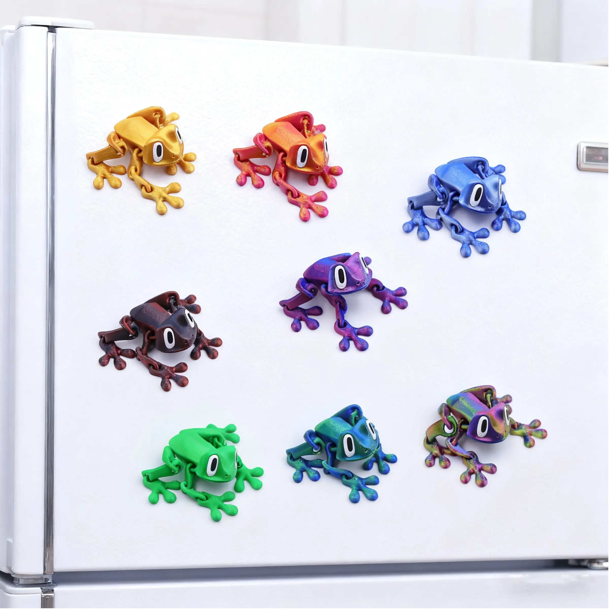 3D Printed Magnetic Frog Figurine, Poseable Jointed Design, Articulated Fidget Figurines, Christmas & Halloween Gift, Office Desk Decor, Ideal for Animal Lovers, Decorative Fidget Figurine